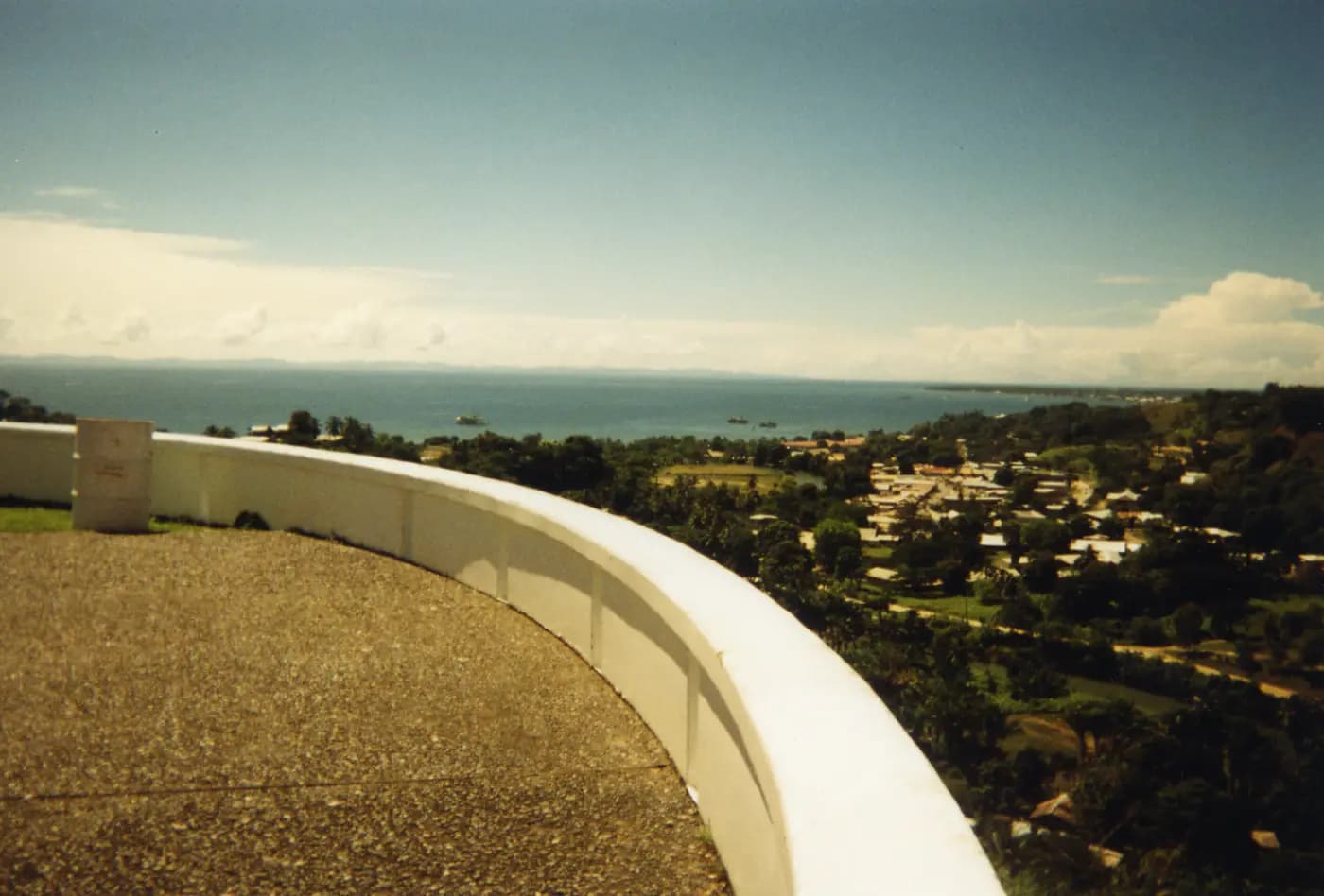 View from the Second World War memorial on Skyline Ridge over Honiara towards Iron Bottom Sound