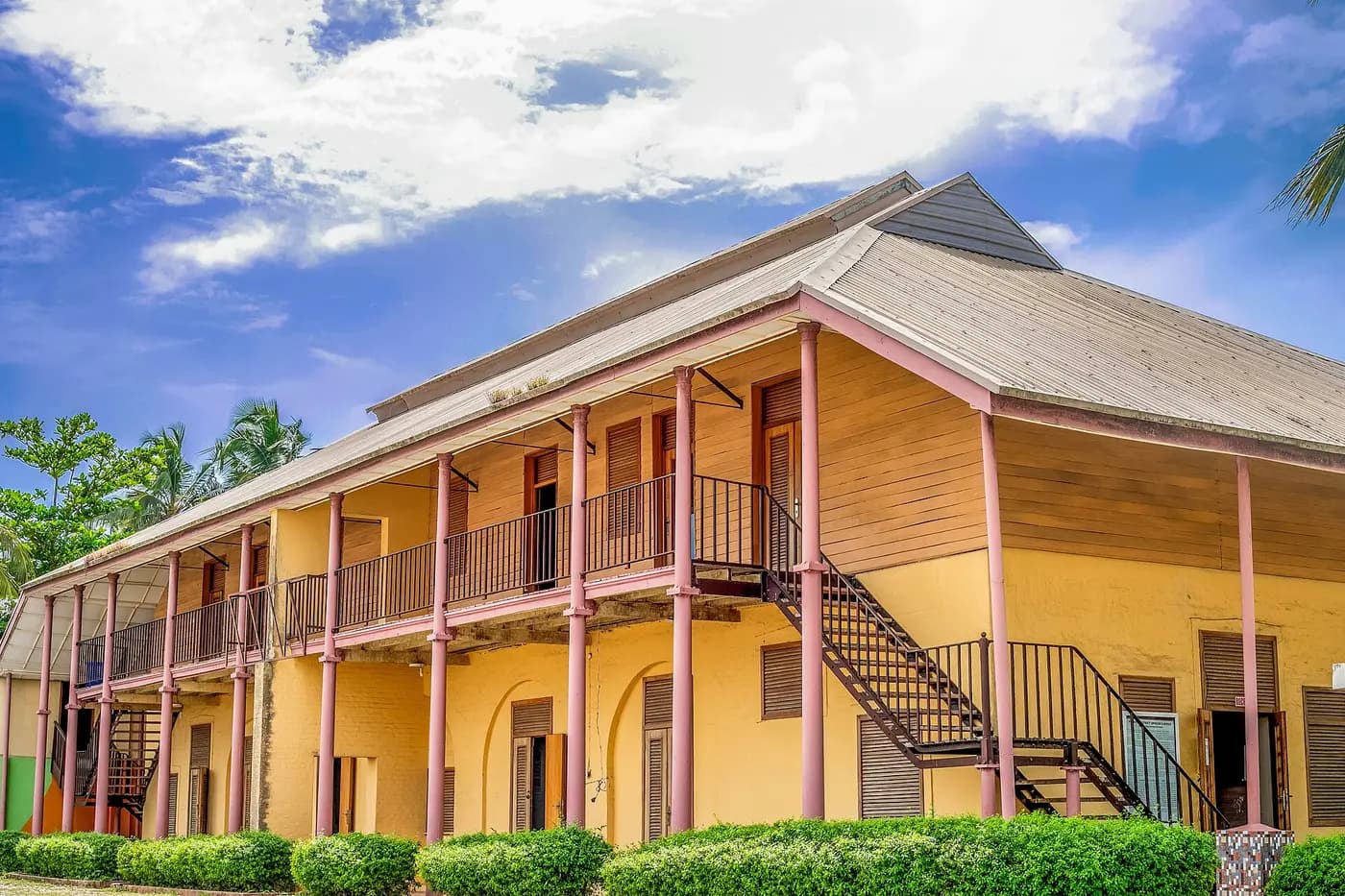 The two-storey colonial-era building with wooden verandas that houses the Badagry Heritage Museum