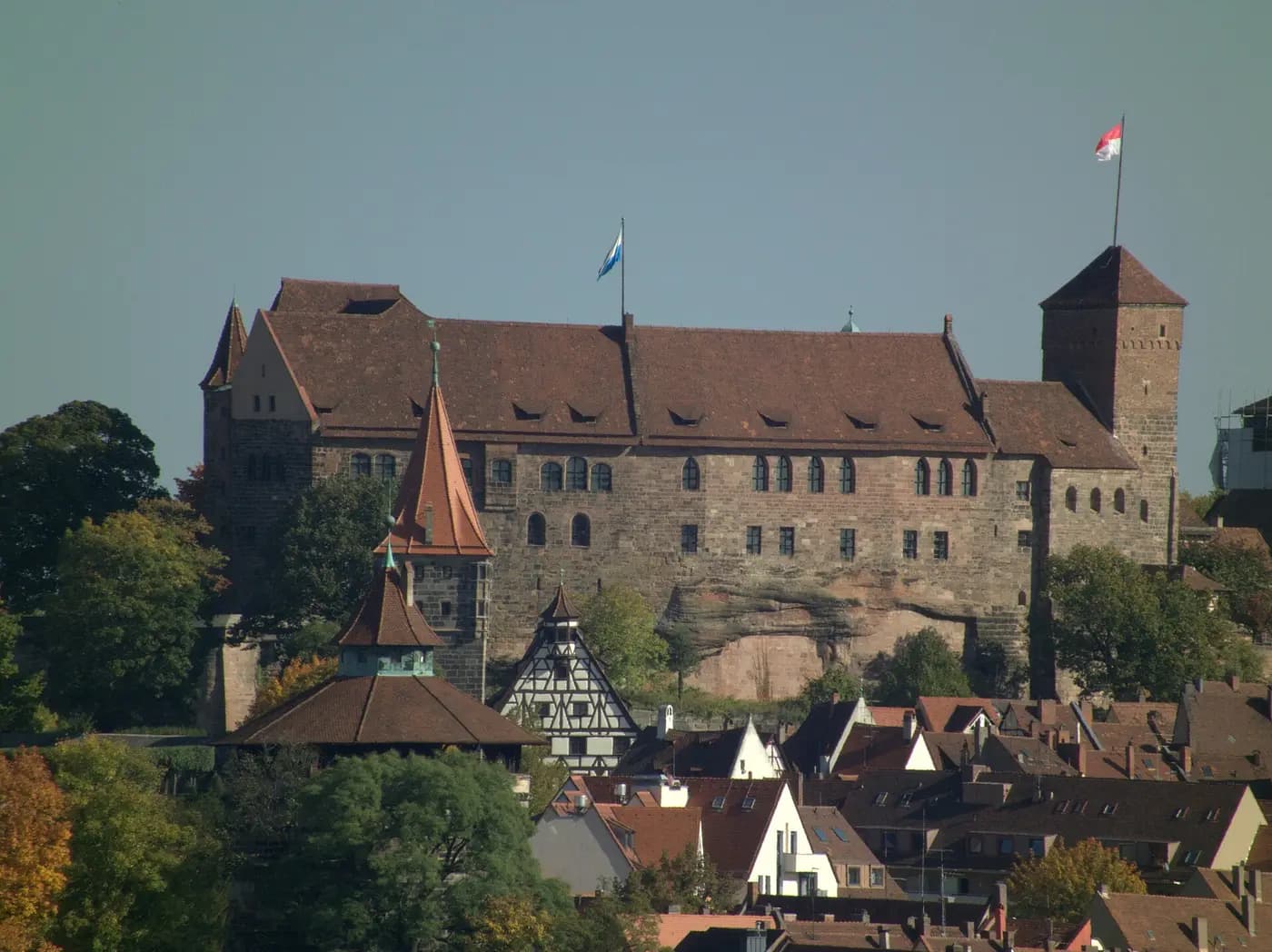 Nuremberg's Imperial Castle on its sandstone ridge above the old town's red roofs