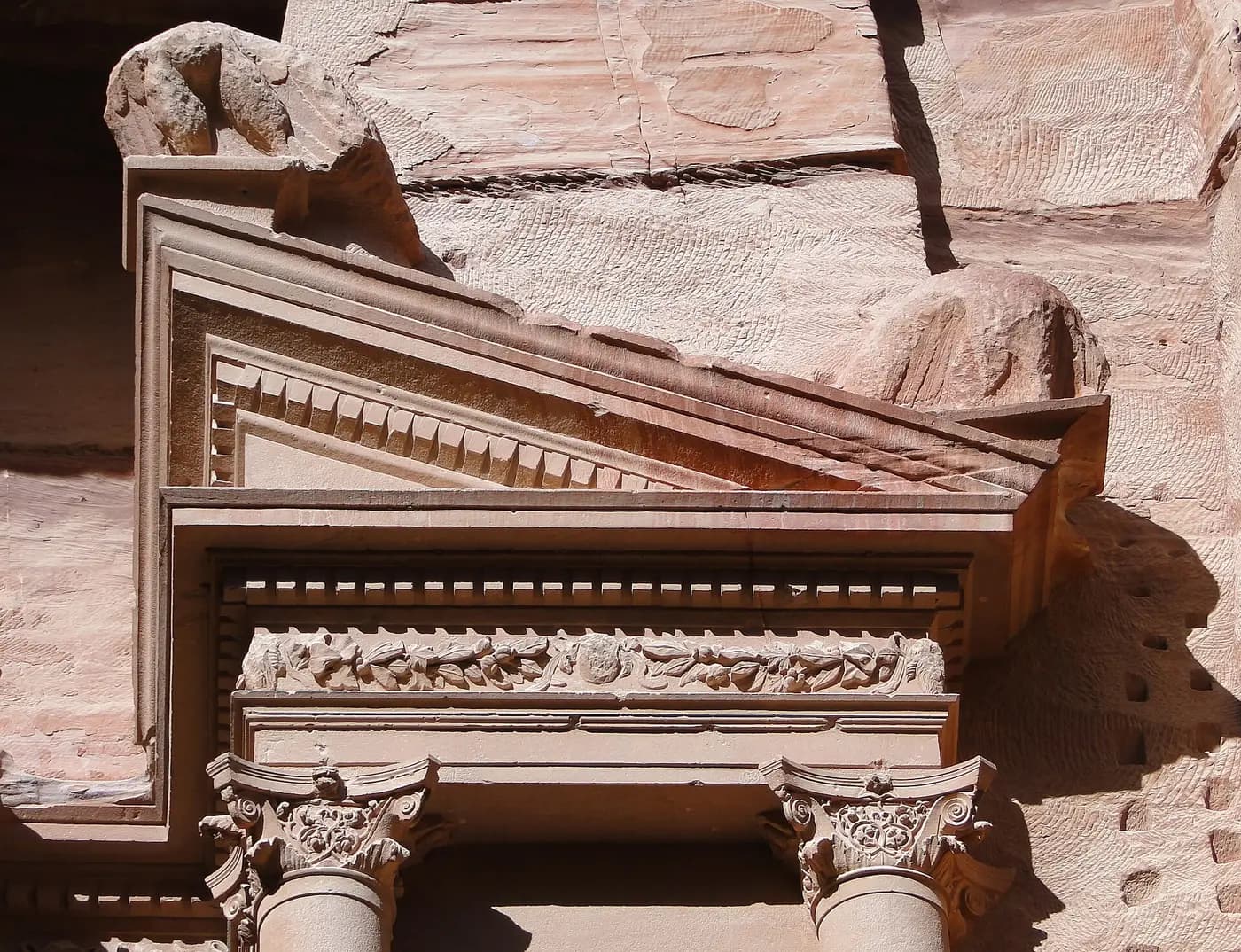 The rock-cut Treasury facade at Petra in Jordan