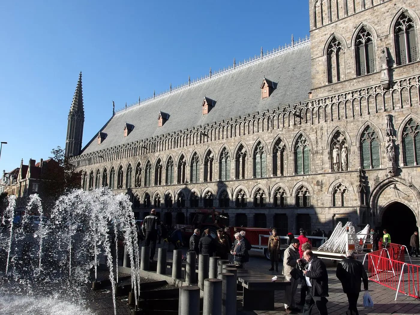 The rebuilt Cloth Hall and belfry in Ypres