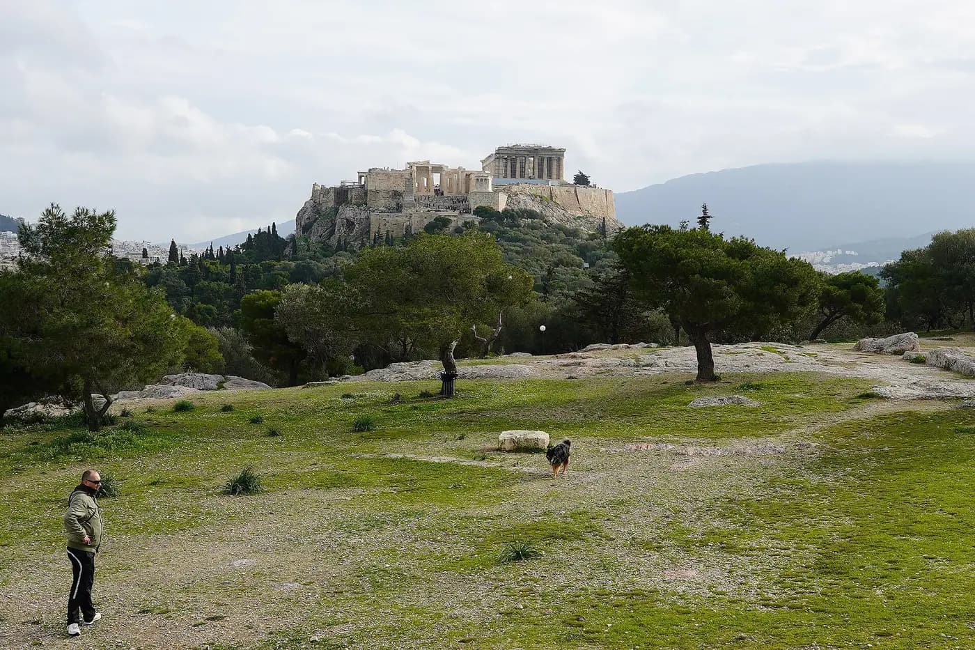 The Acropolis and Parthenon seen from the Pnyx hill where Athenians assembled