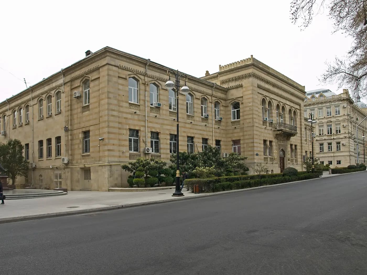 The sandstone former Taghiyev girls' school in Baku, where the republic's parliament met