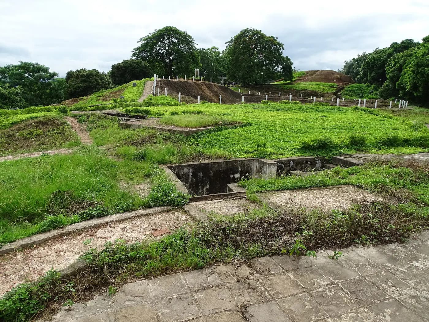 Preserved French trenches on Hill A1 (Eliane 2) at Dien Bien Phu, Vietnam