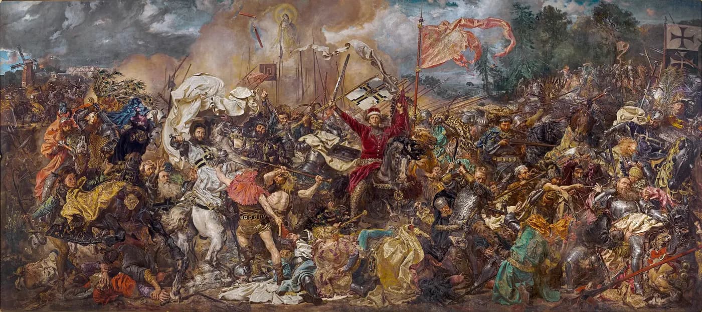 Jan Matejko's 1878 painting of the Battle of Grunwald, with Grand Duke Vytautas at its centre