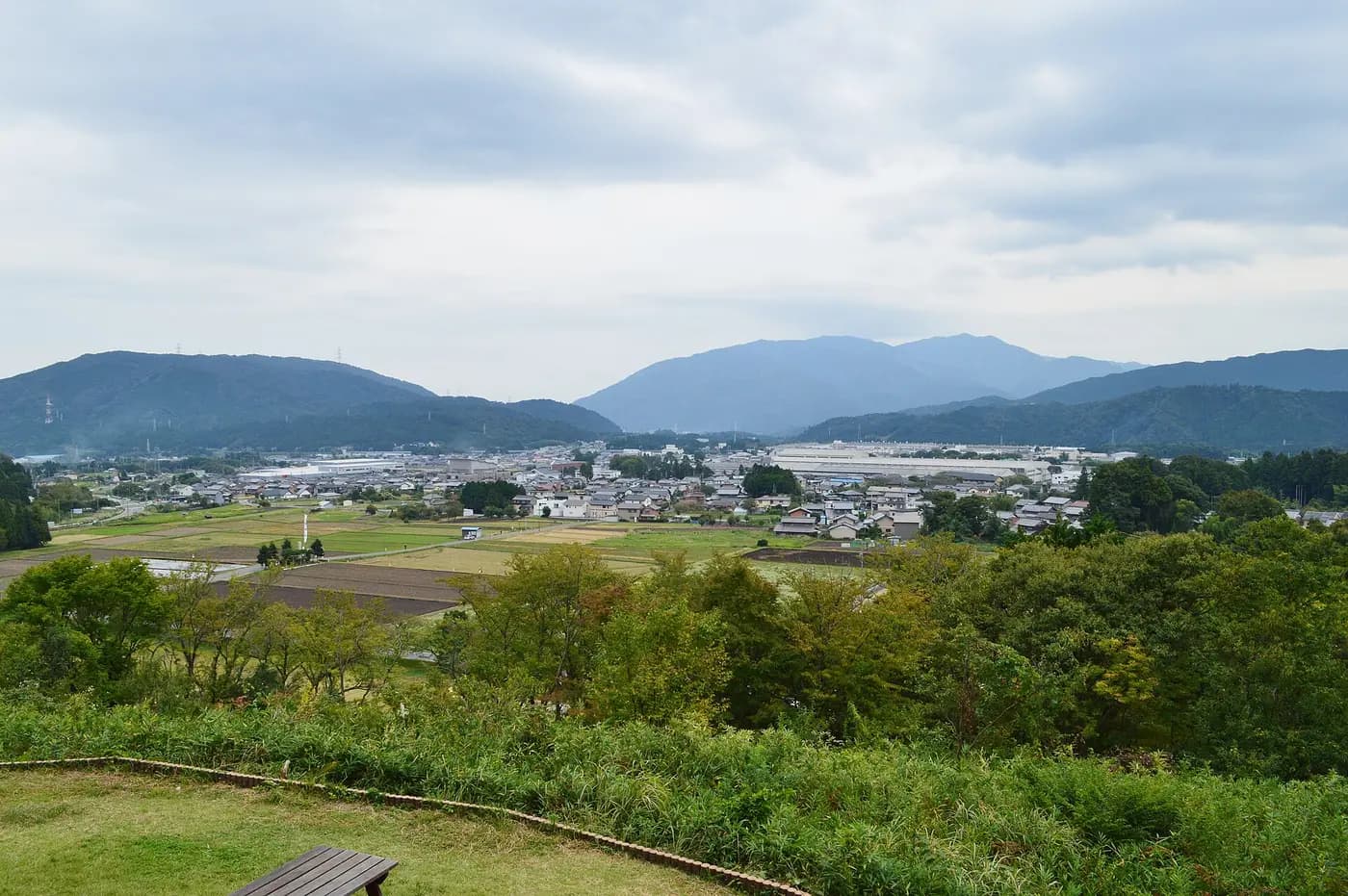 The Sekigahara valley and town seen from Ishida Mitsunari's hilltop command post
