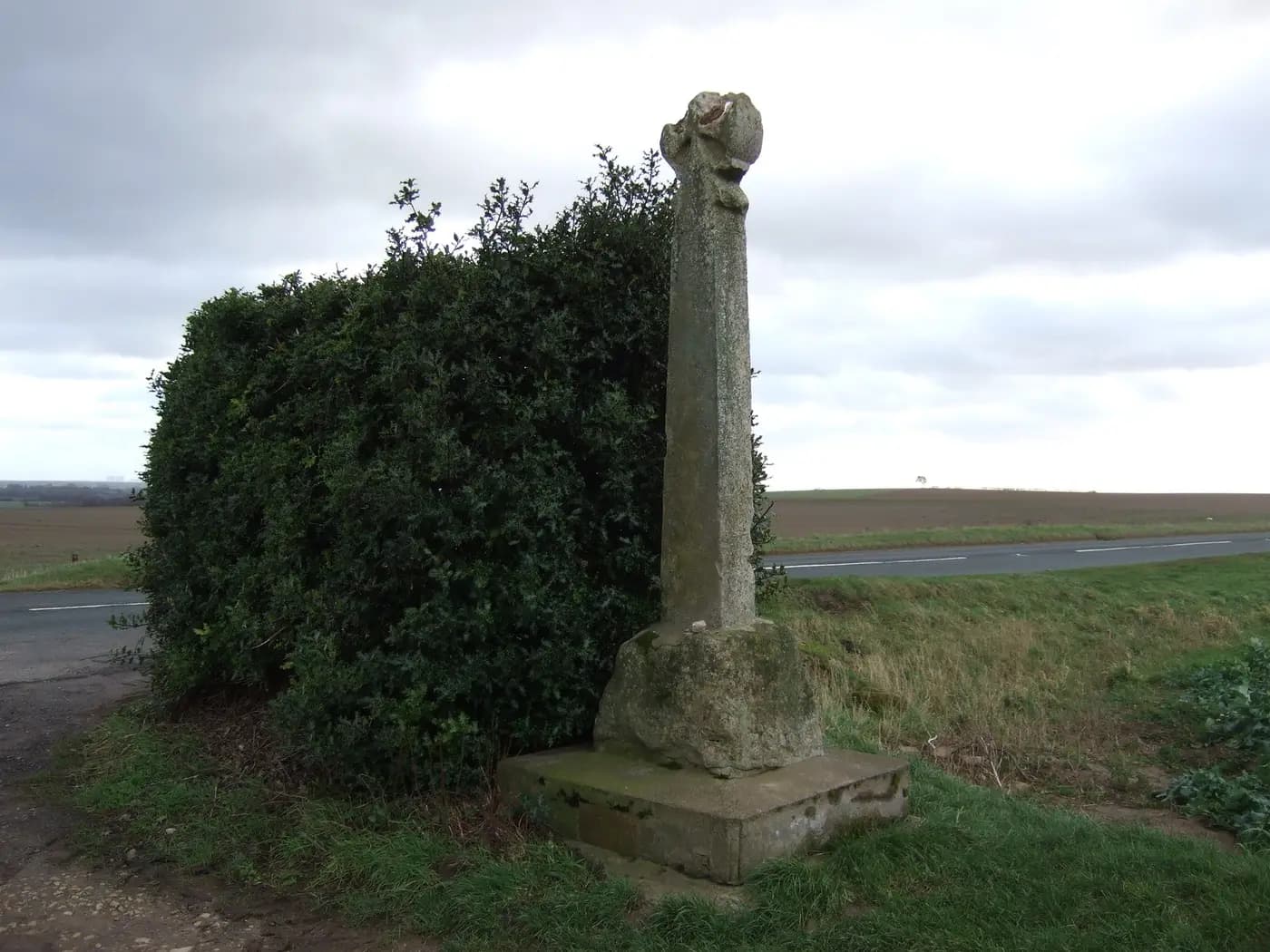 Lord Dacre's Cross, the stone memorial beside the road across Towton battlefield