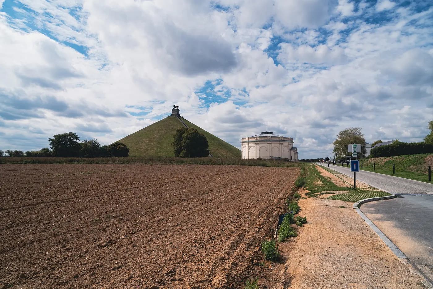 The Lion's Mound memorial on the Waterloo battlefield