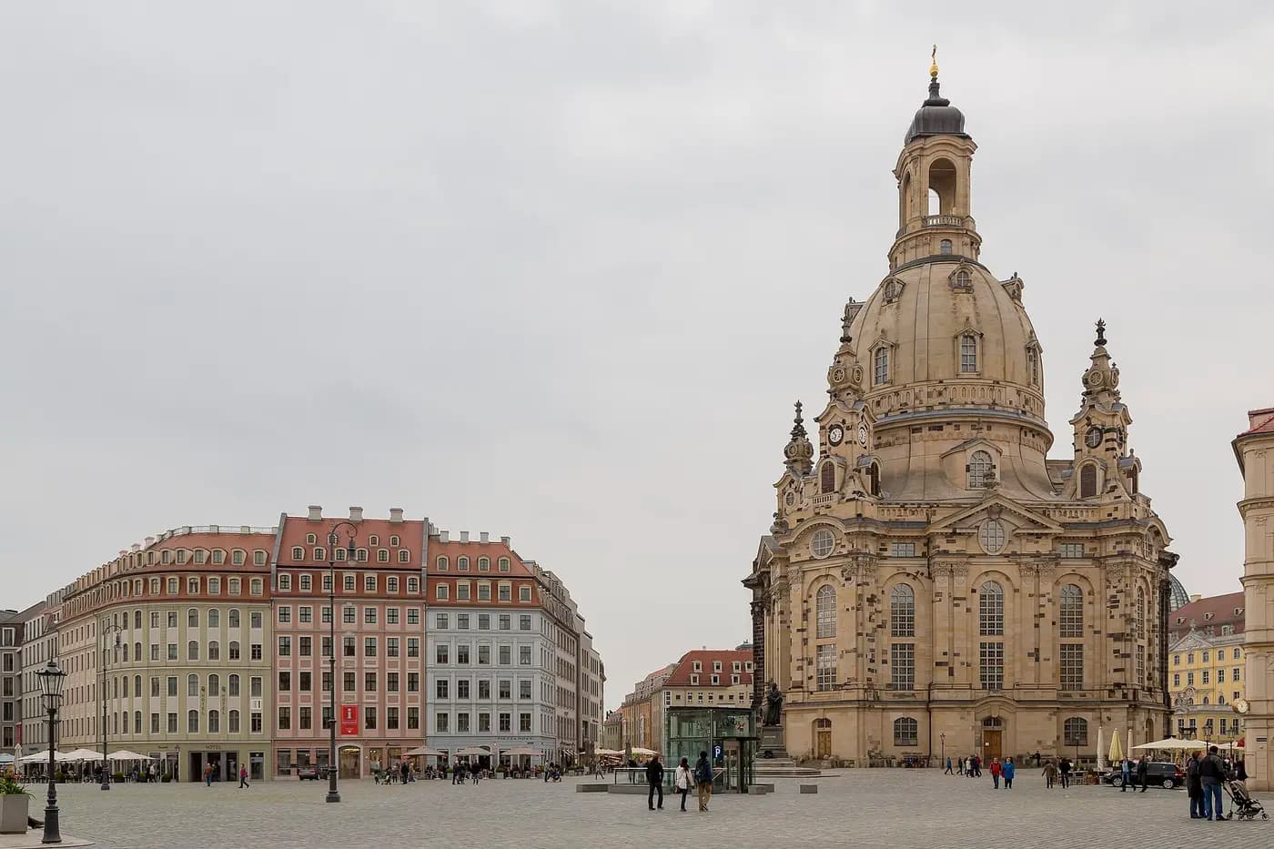 The rebuilt Frauenkirche on Dresden's Neumarkt, destroyed in the 1945 raids and completed again in 2005