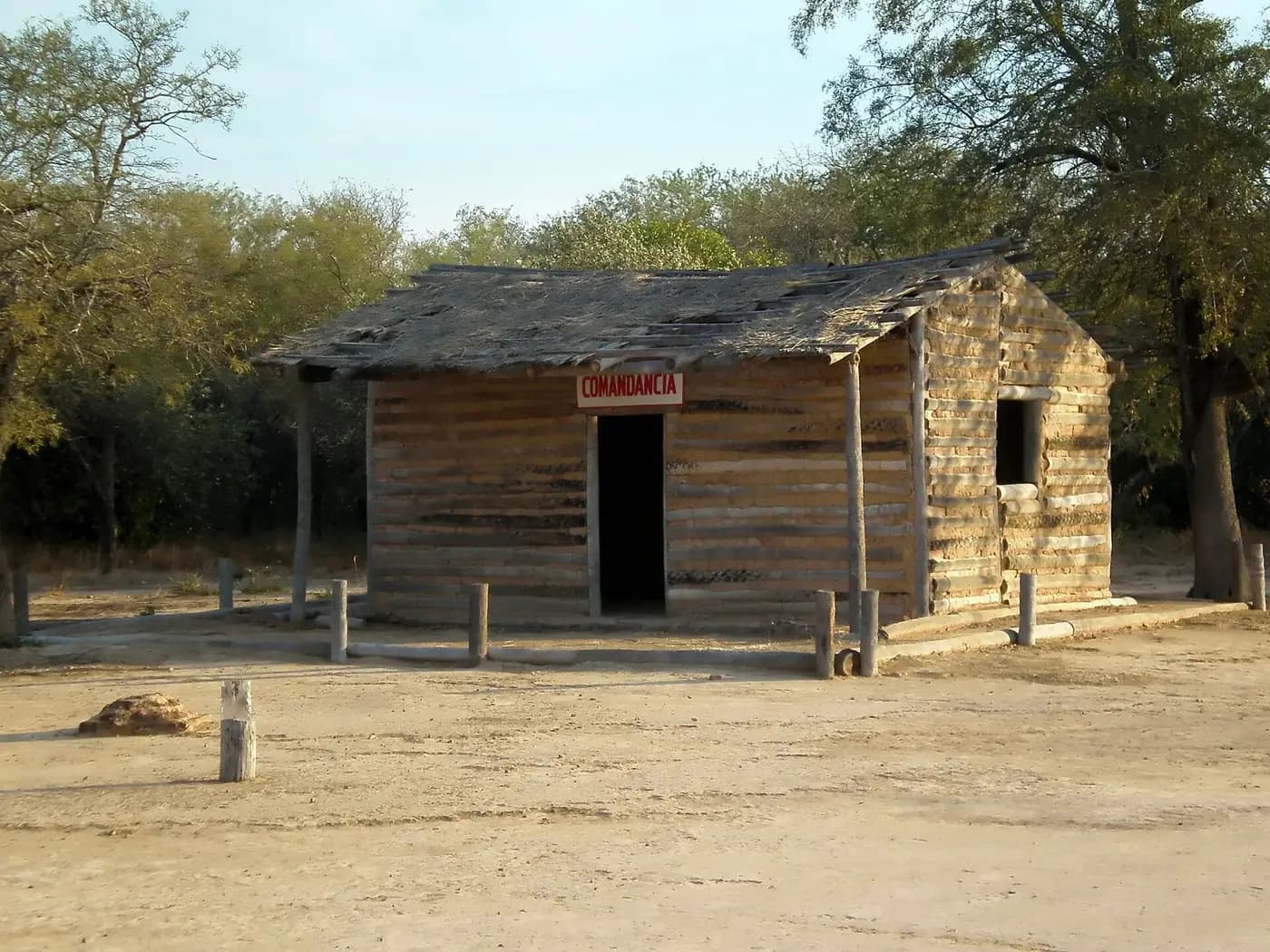 The plank-built command post preserved at Fortín Boquerón in the Paraguayan Chaco