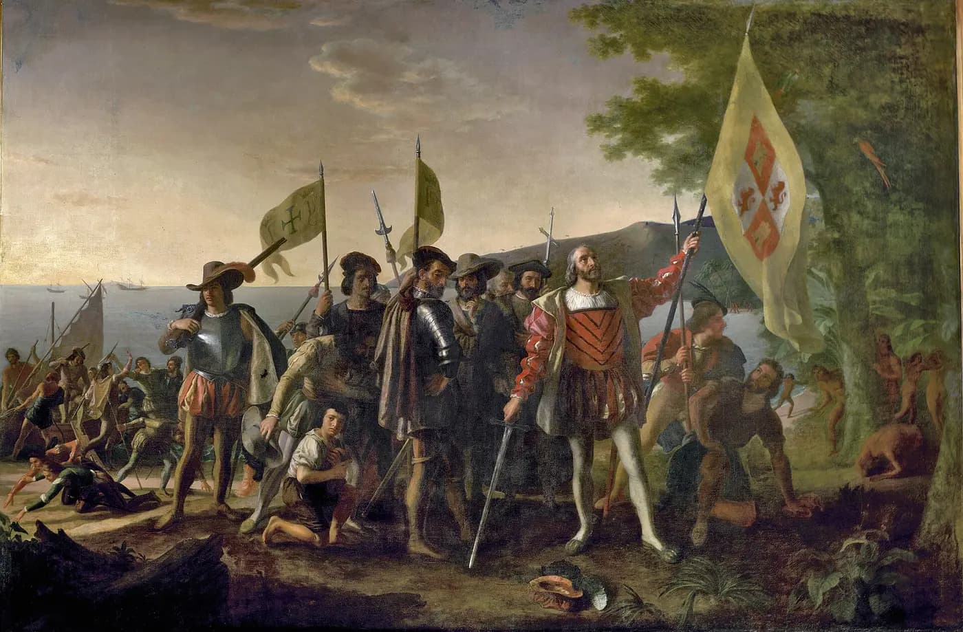 John Vanderlyn's painting of Columbus landing in the Americas in 1492