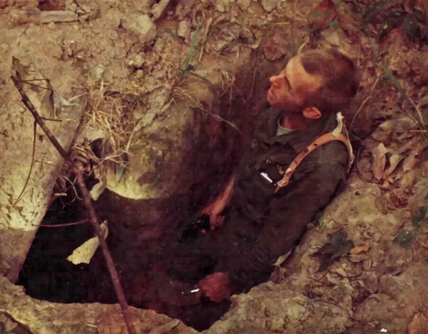 A US infantryman in a Viet Cong tunnel during Operation Crimp, January 1966