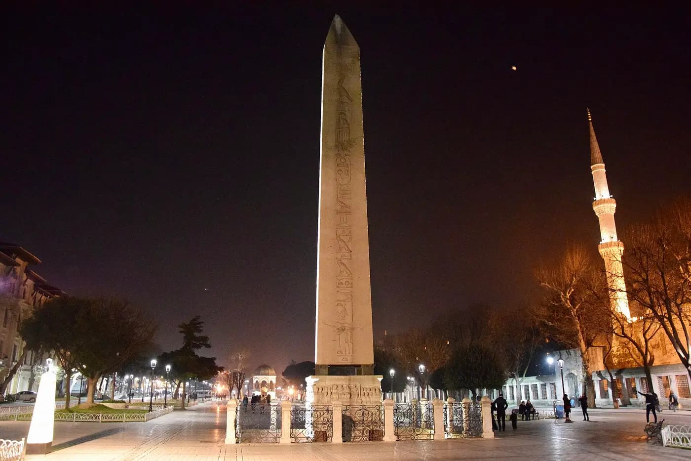 The Egyptian obelisk of Theodosius standing in the old Hippodrome of Constantinople