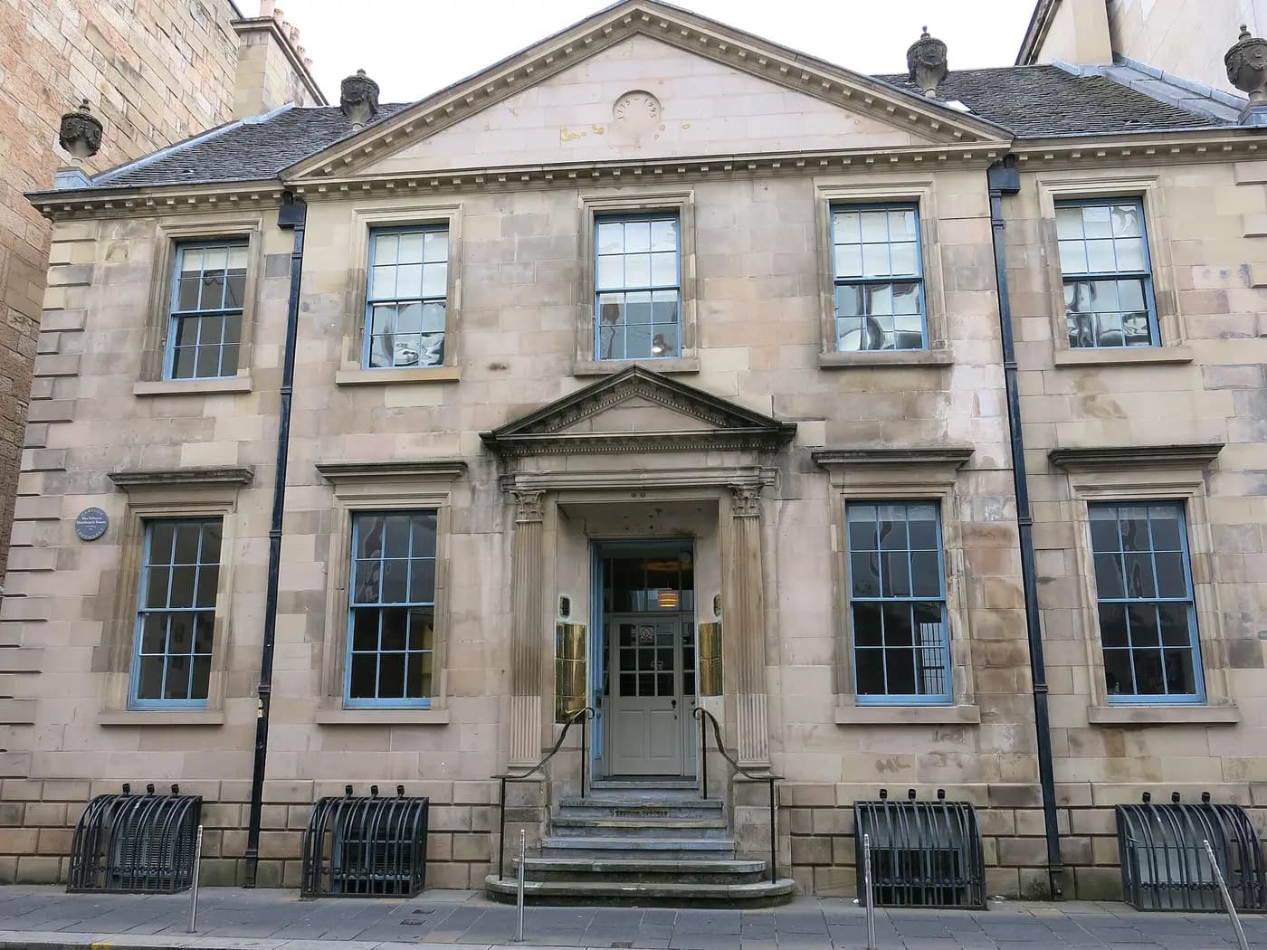 The sandstone front of the 18th-century Tobacco Merchant's House on Miller Street, Glasgow