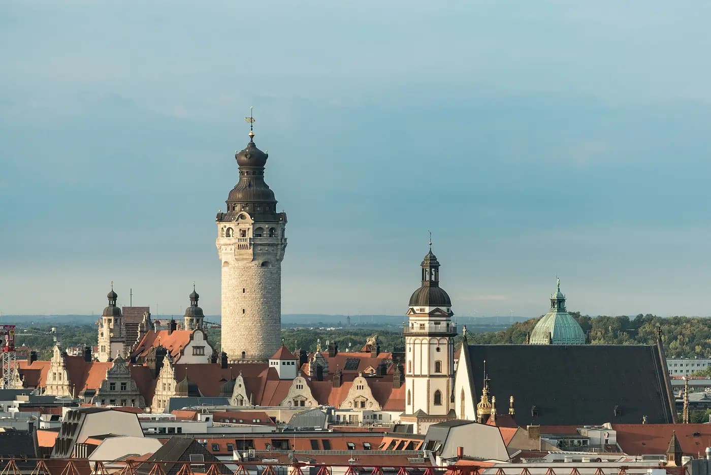 St Nicholas Church standing beside the city hall in Leipzig, viewed from the north