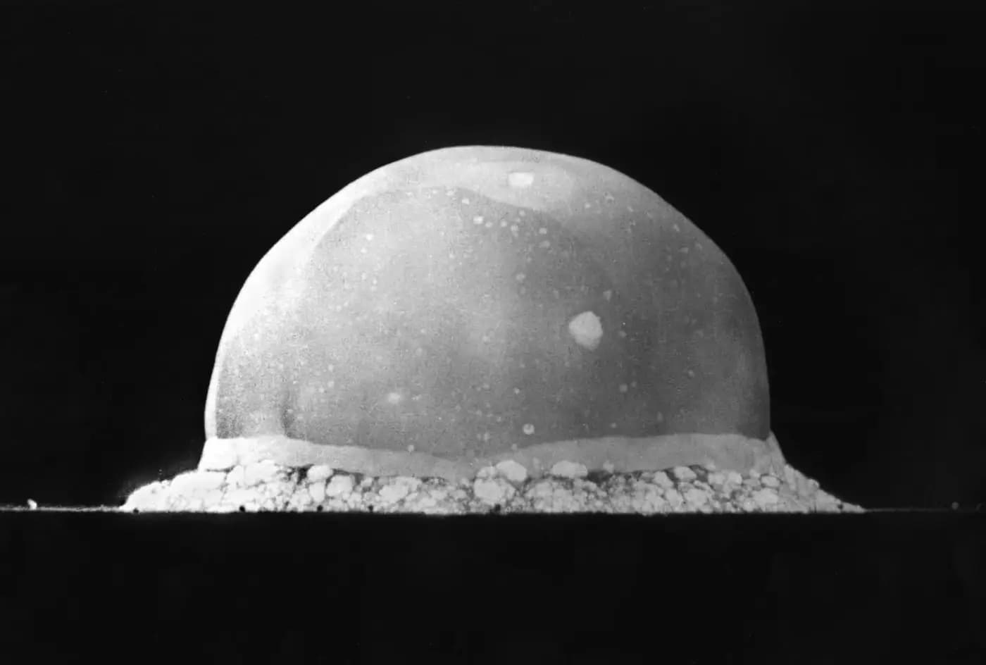 The fireball of the Trinity atomic test 16 milliseconds after detonation, New Mexico, 16 July 1945