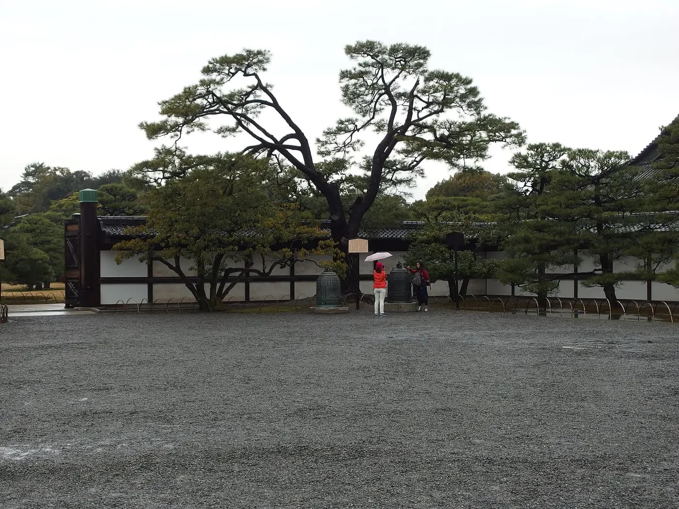 Nijo Castle in Kyoto, where the last shogun surrendered power in 1867, seen from across its moat