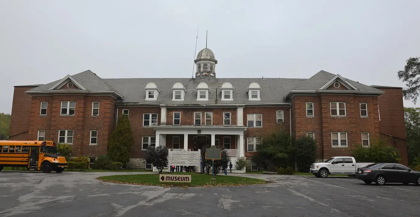 The red-brick 1904 building of the former Mohawk Institute residential school in Brantford, Ontario