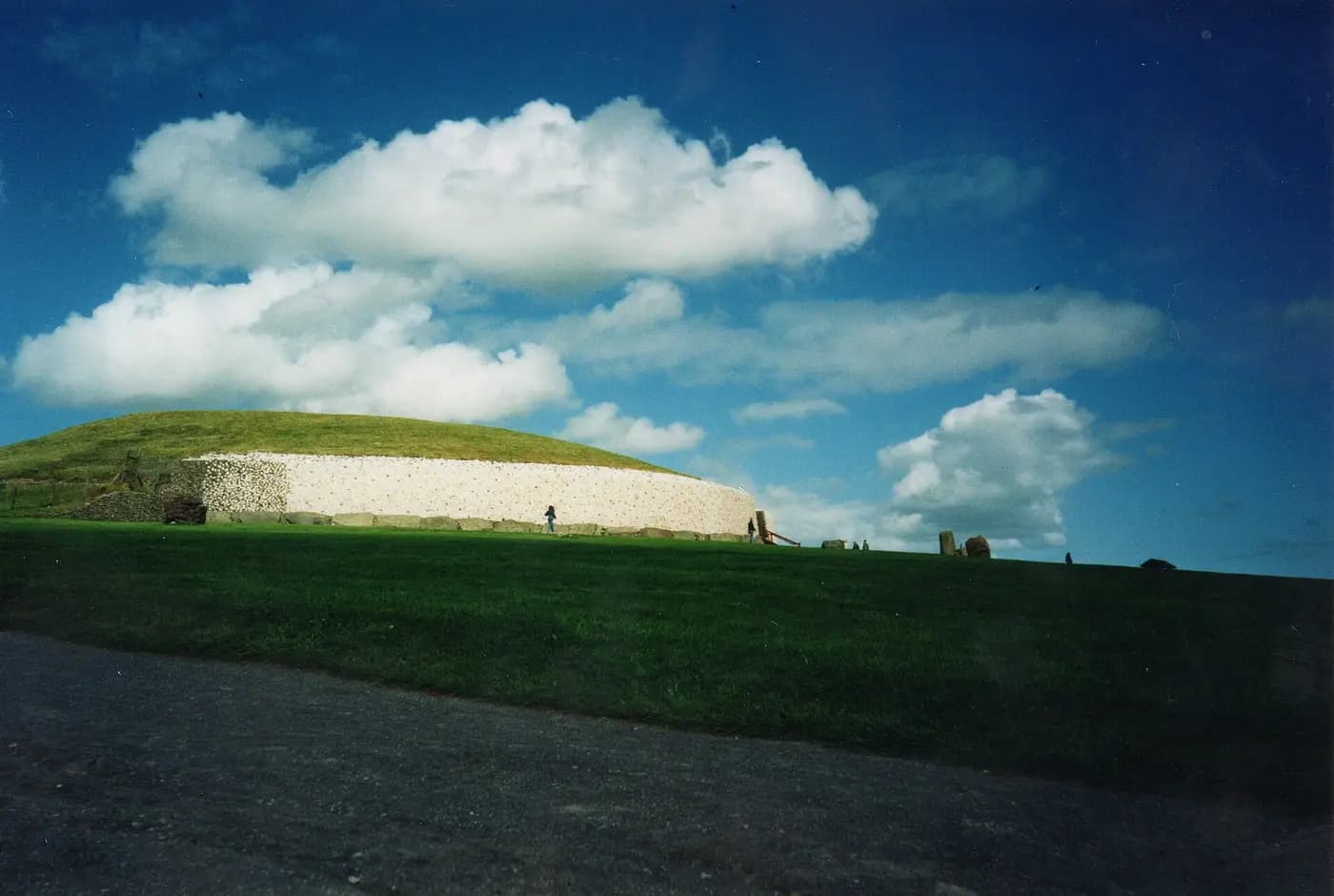 The white quartz-fronted passage tomb of Newgrange in County Meath