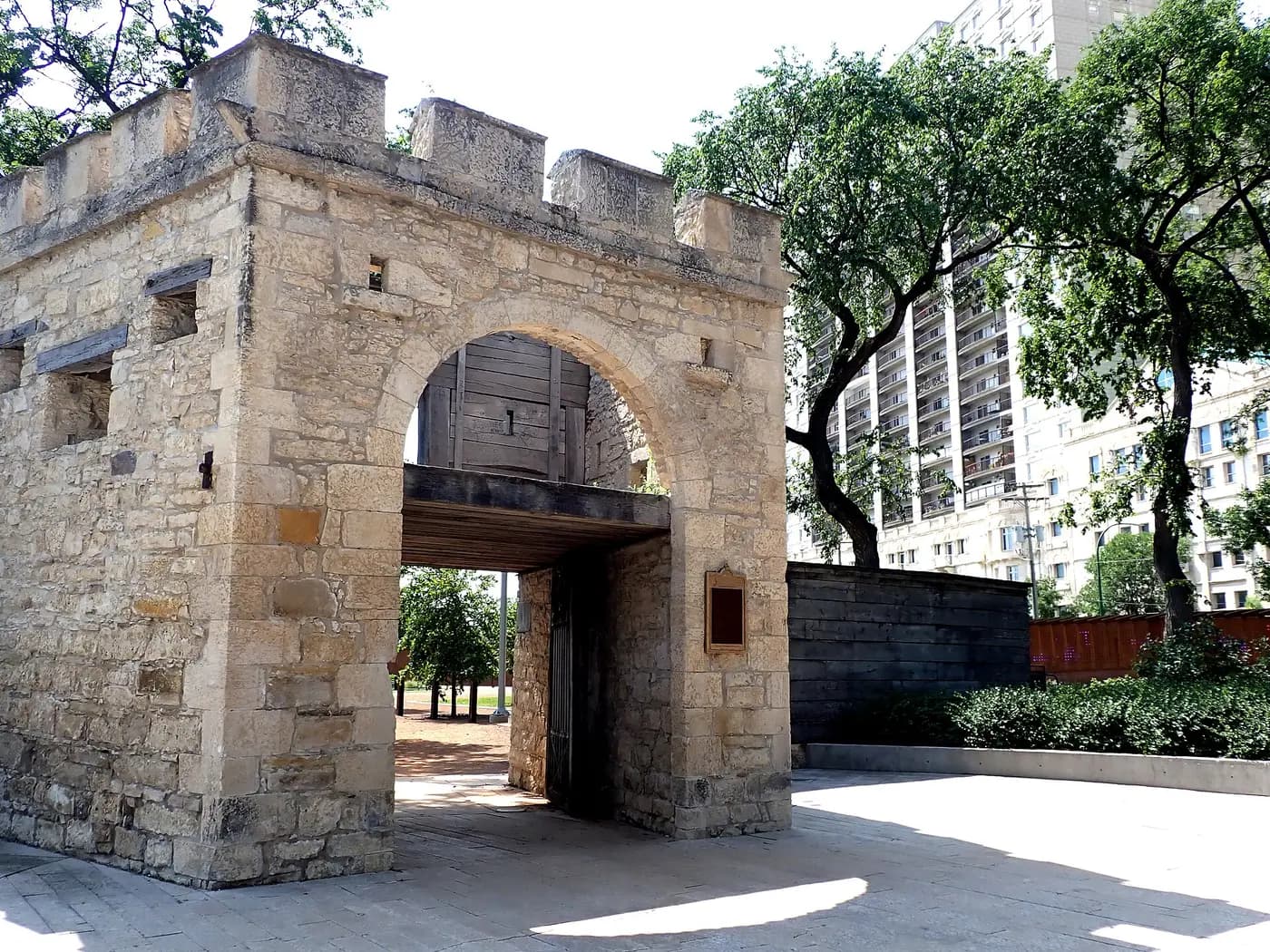 The stone Governor's Gate, the last surviving part of Upper Fort Garry in Winnipeg