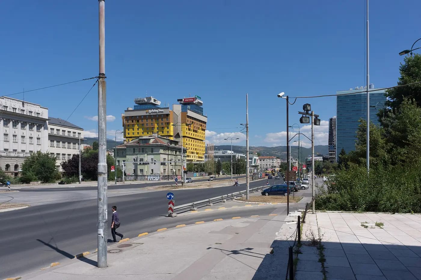 The Holiday Inn on Zmaja od Bosne avenue, once known as Sniper Alley, in Sarajevo