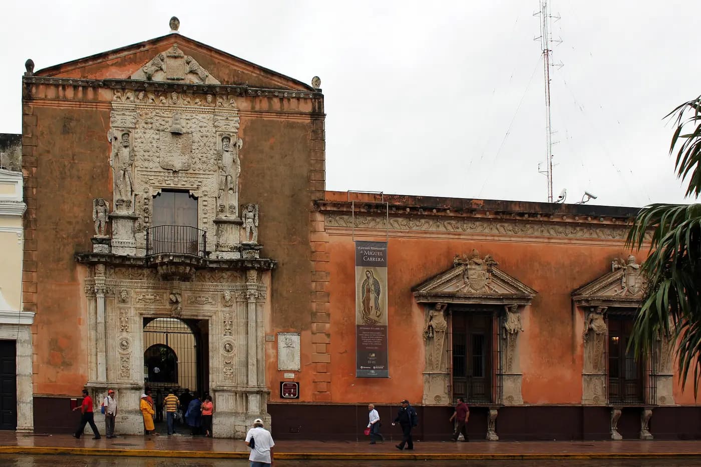 The carved stone portal of Casa de Montejo, the conquistador family's 1540s house on Mérida's main square