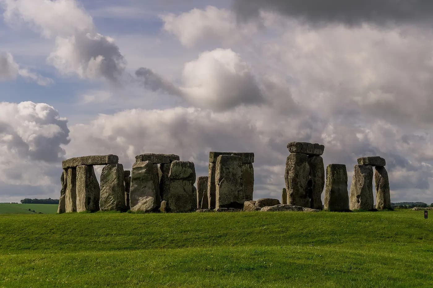 The standing stones and lintels of Stonehenge on Salisbury Plain