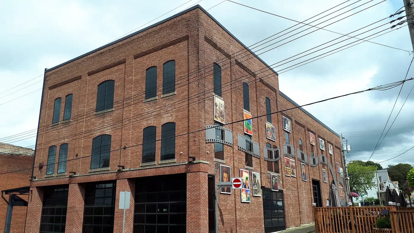The former Roseland Theatre, a brick building on Provost Street in New Glasgow, Nova Scotia