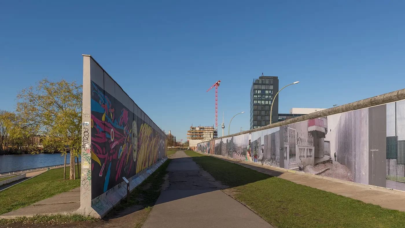 A surviving stretch of the Berlin Wall