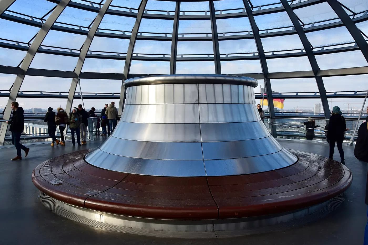 The glass dome atop the Reichstag building in Berlin