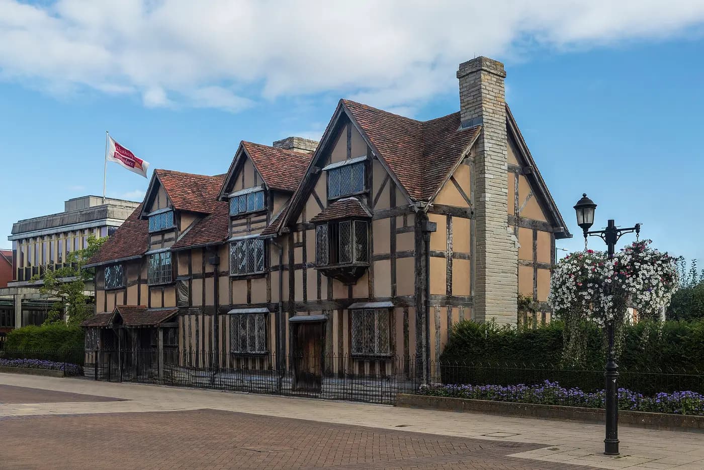 The half-timbered house where Shakespeare was born in Stratford-upon-Avon