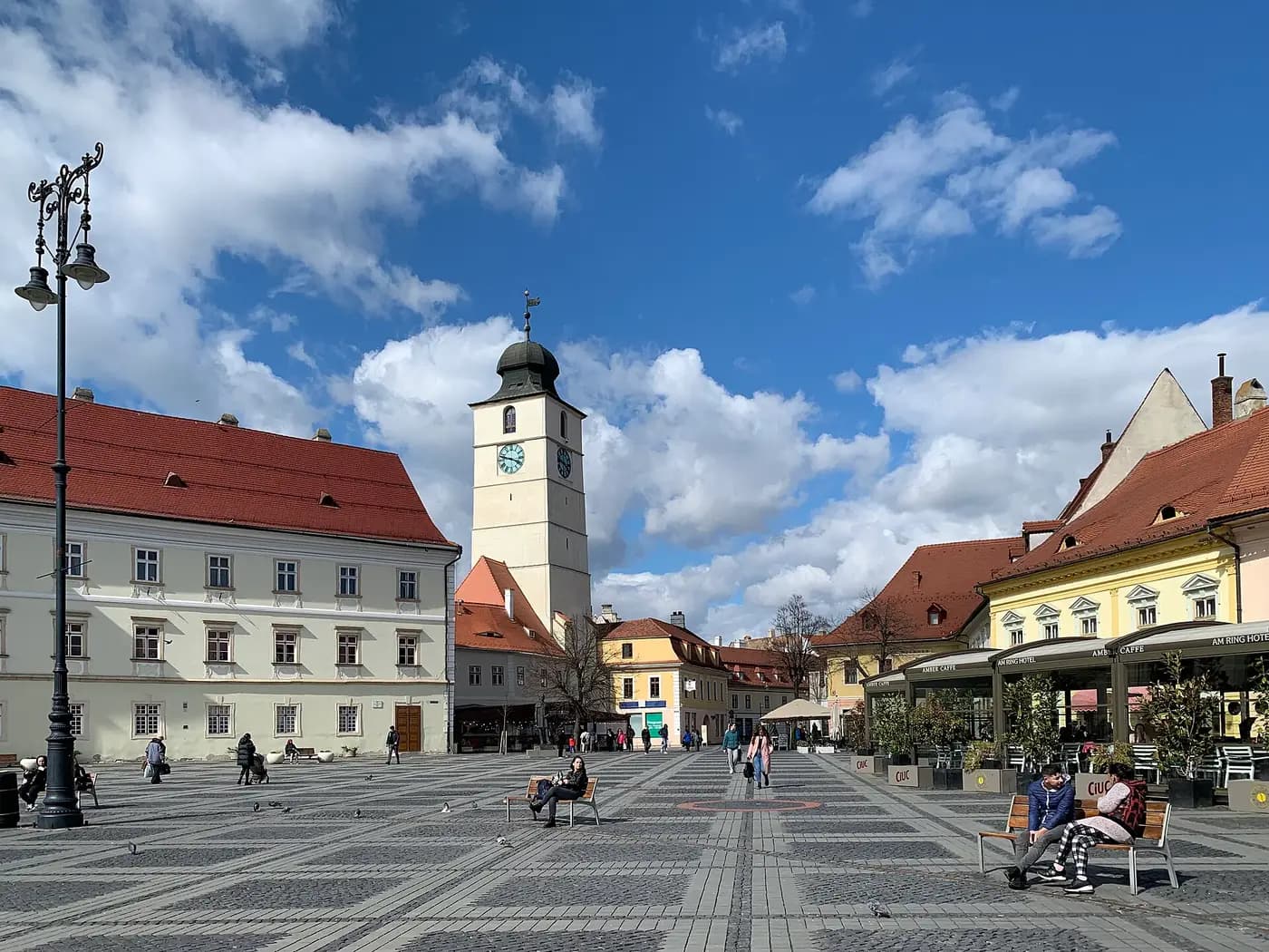 The Great Square of Sibiu with the Council Tower and Saxon-era houses