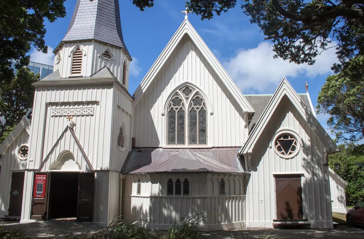 Old St Paul's, the white timber Gothic Revival church in Thorndon, Wellington