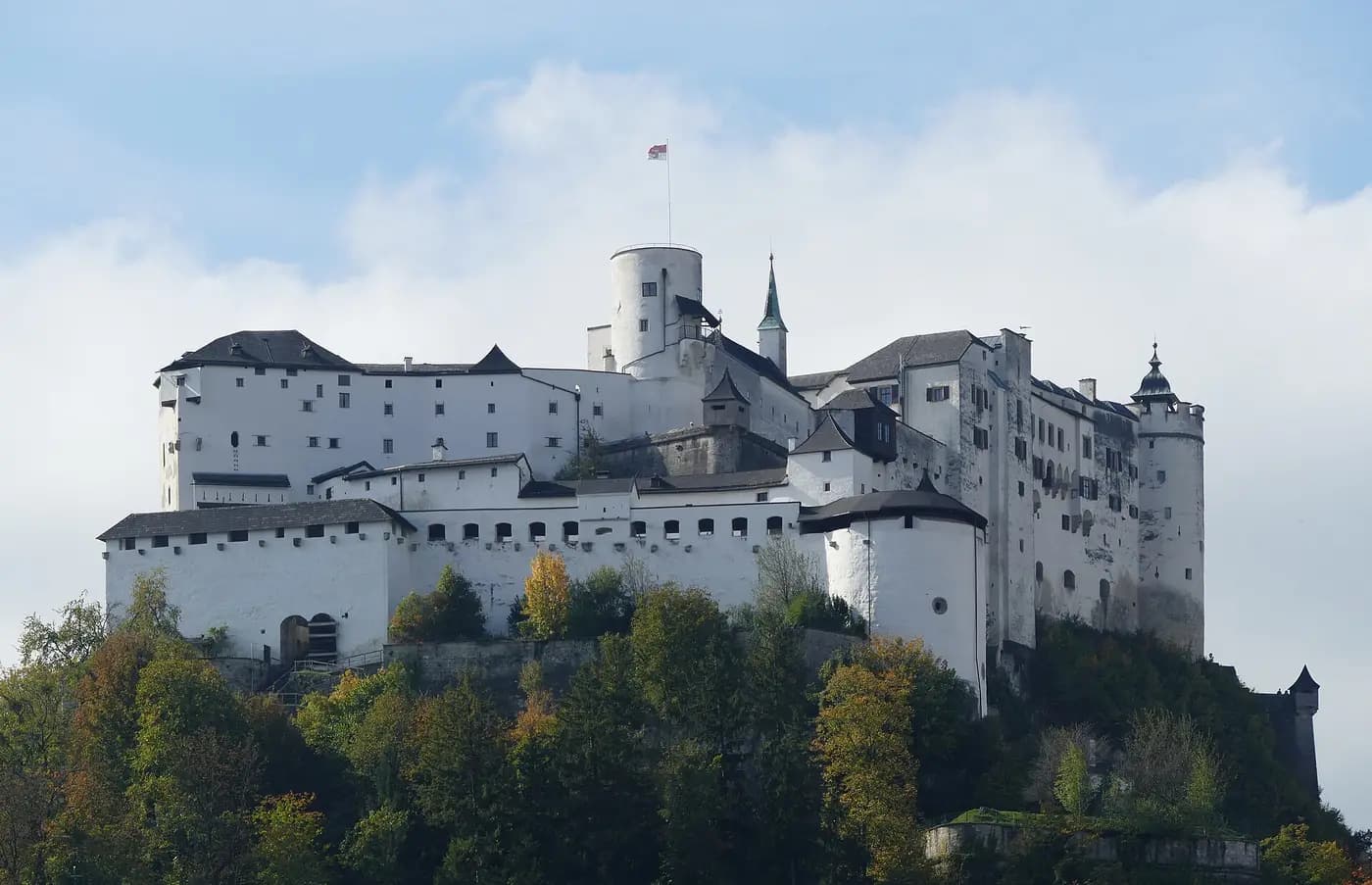 Hohensalzburg Fortress, stronghold of Salzburg's prince-archbishops, on its rock above the city